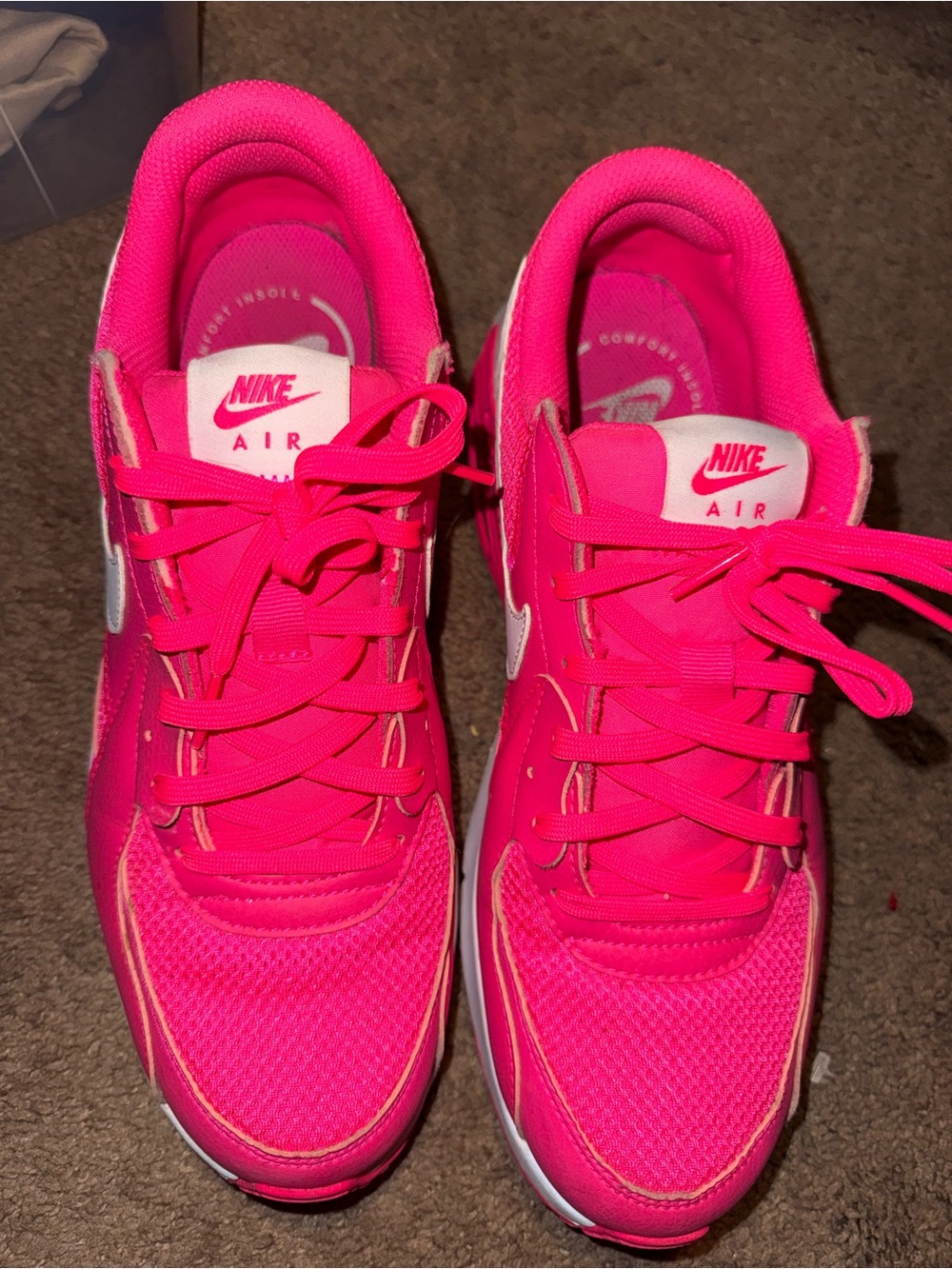 Nike Women's Athletic Sneakers in Bright Pink and White - Picture 2 of 4
